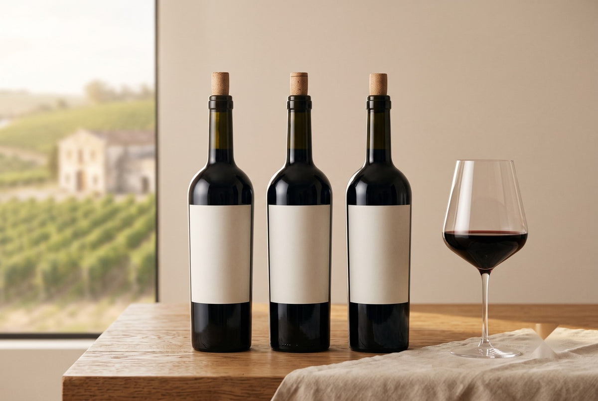 Três vinhos uruguaios famosos em garrafas com taça